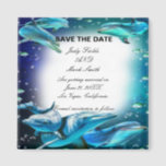 Beach Theme Dolphin Wedding Save The Date Magnet<br><div class="desc">This beautiful save the date magnet is a stylish,  long lasting way to announce your big day. Personalize the magnet by changing the text in the fields provided. You can change font style,  size,  and colour.</div>