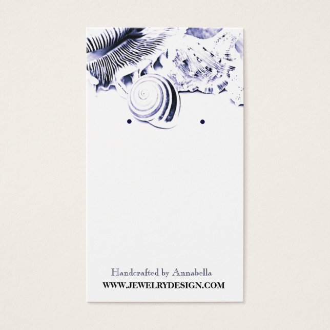 Beach Theme Earring Holder Custom Jewellery Card (Front)
