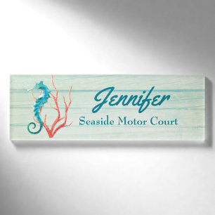 Beach Theme Employee Name Tag