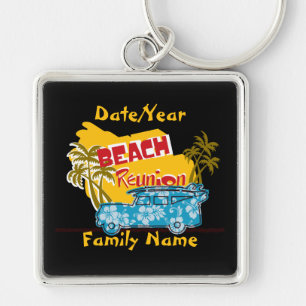 Beach Theme Family Reunion Personalized Keychain
