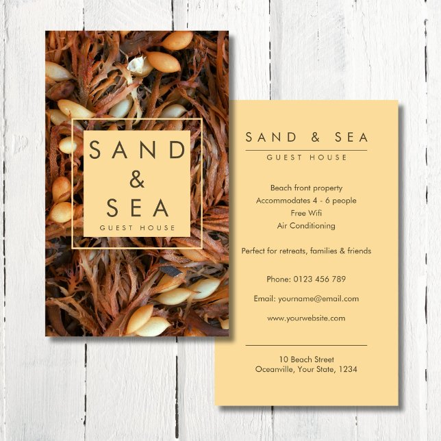 Beach Theme Guest House Business Card (Creator Uploaded)