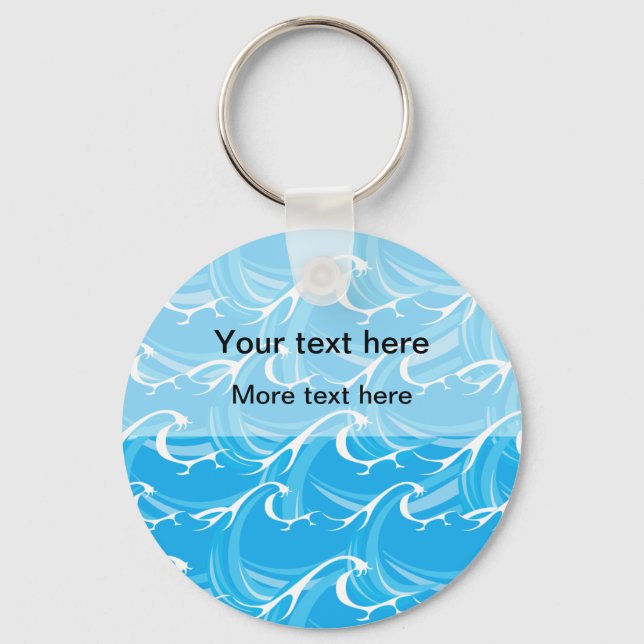 Beach Theme Ocean Message Key chains (Front)