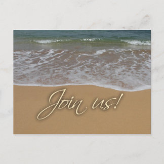 Beach theme party invitation postcard