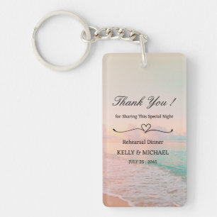 Beach Theme Rehearsal Dinner Favor  Keychain