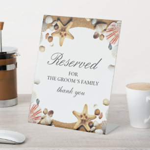 Beach Theme Reserved For Groom's Family Table Sign