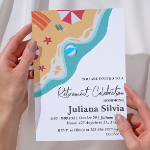 Beach Theme Retirement Party Invitation