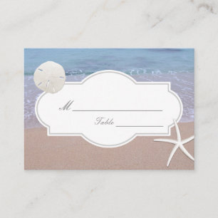 Beach Theme Sand Dollar & Starfish Wedding Seating Place Card