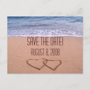 Beach theme save the date announcement postcard