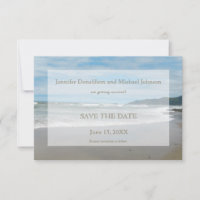 Beach Theme Save the Date Invitation, Beach Scene