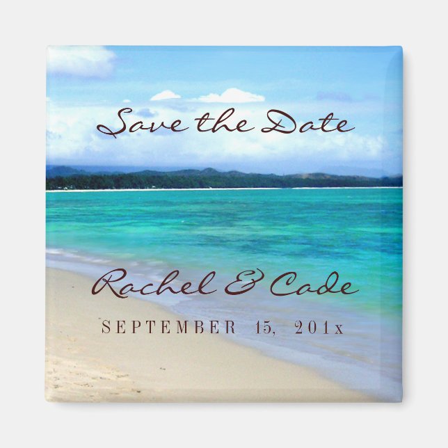Beach Theme Save the Date magnets (Front)
