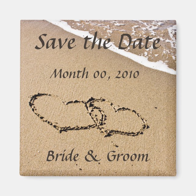 Beach Theme Save the Date Magnets (Front)