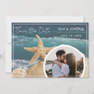 Beach Theme Save the Date Photo Wedding Invitation