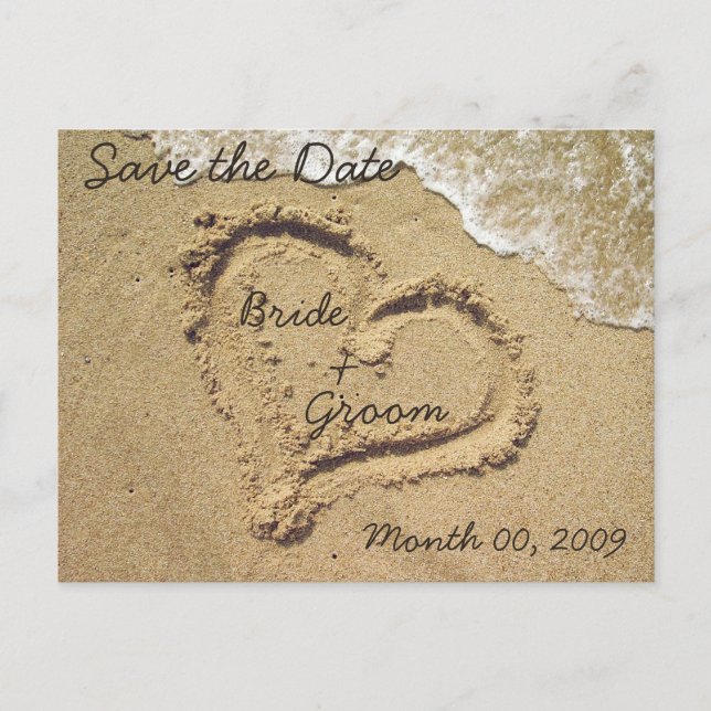 Beach Theme Save the Date postcards (Front)