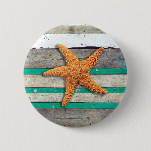 Beach Theme Starfish Wedding Rustic 2 Inch Round Button