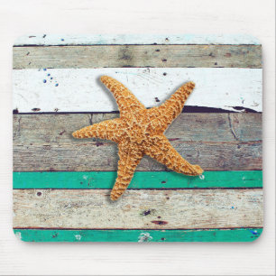Beach Theme Starfish Wedding Rustic Mouse Pad