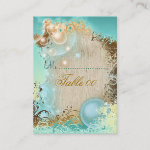 Beach theme table placement cards
