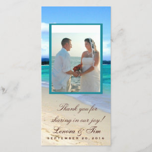 Beach theme thank you photo card