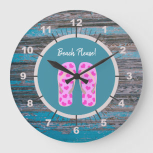 Beach Theme Wall Clock with Numbers