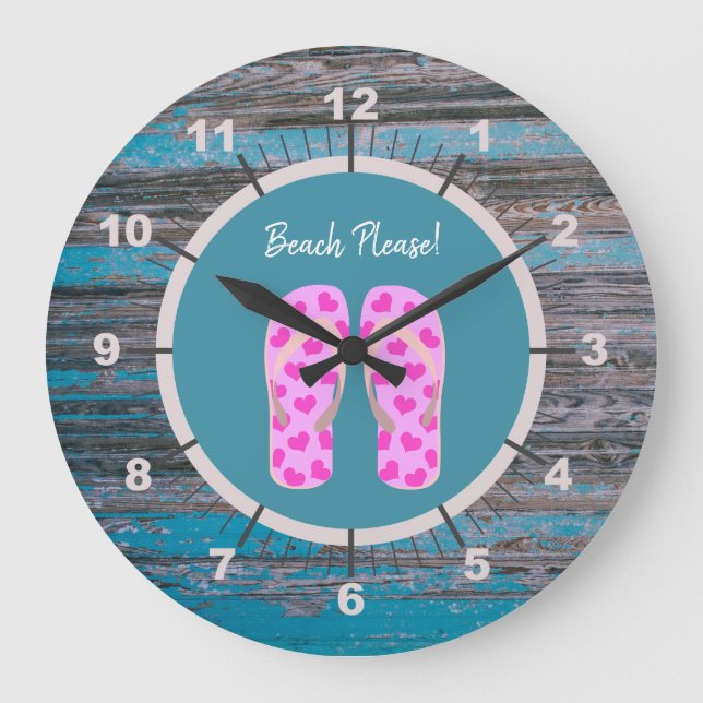 Beach Theme Wall Clock with Numbers (Front)