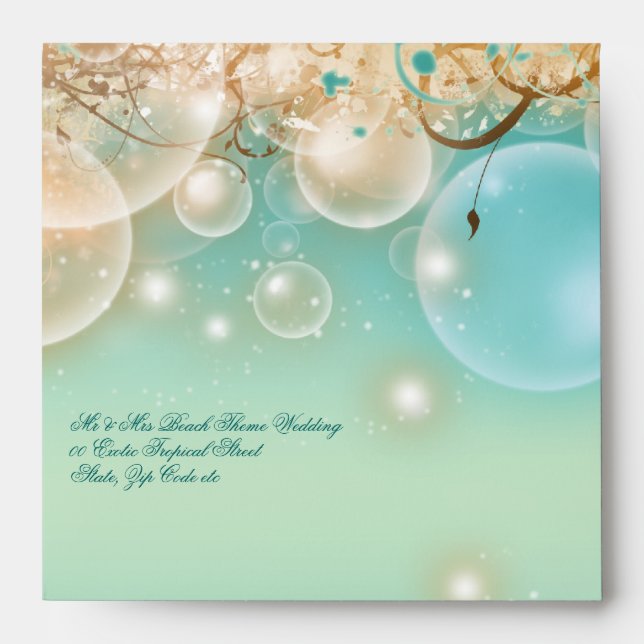 Beach theme wedding - elegant party envelope (Front)