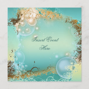 Beach theme wedding - elegant party invitation
