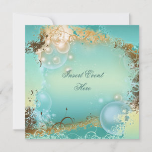 Beach theme wedding - elegant party invitation