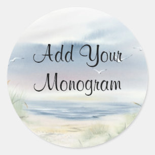 Beach Theme Wedding Envelope Seals, Labels