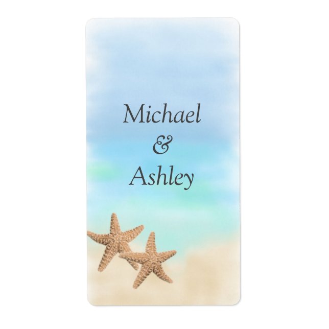 Beach Theme Wedding Favour Labels (Front)