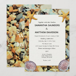 Beach Theme Wedding Invitation