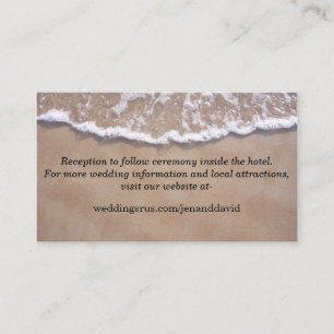 Beach Theme Wedding Website Enclosure Card