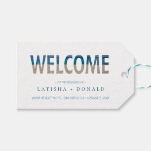 Beach Theme Welcome To Our Wedding Gift Bag Gift Tags