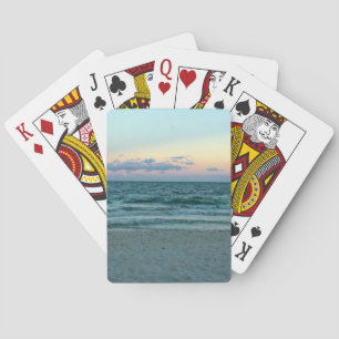 Beach Themed, A Beach With White Sands, Blue Water Playing Cards