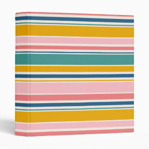 Beach Themed Color Stripes Binder