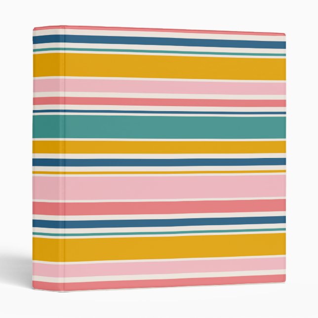 Beach Themed Colour Stripes Binder (Front/Spine)