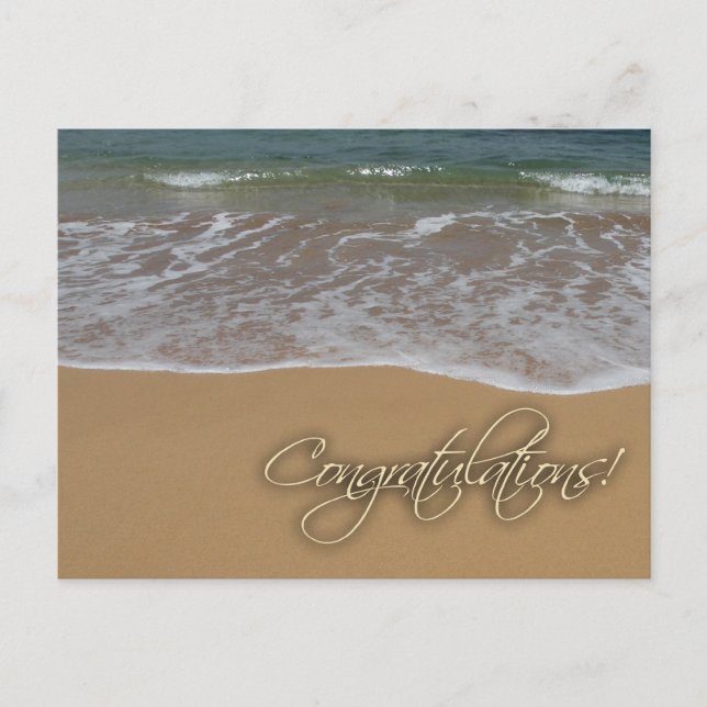 Beach themed congratulations postcard (Front)