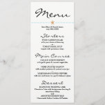 Beach themed Menu Cards - Wedding Menus - Starfish<br><div class="desc">Beach themed Wedding Menu Cards - Starfish Divider - Great for showers,  birthdays and other special events too!</div>