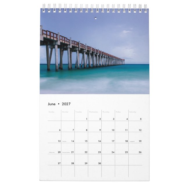 Beach Themed Ocean Photo Gift   Calendar (Jun 2027)