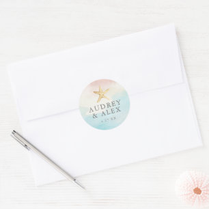 Beach Themed Round Stickers