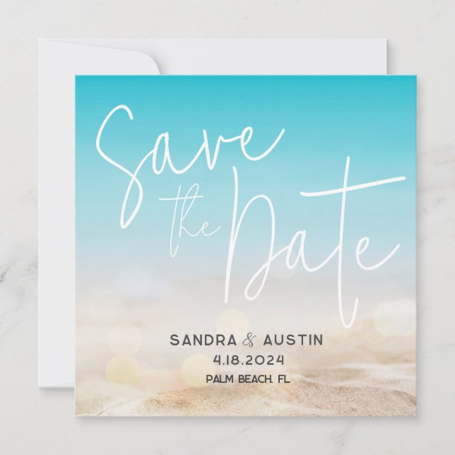 Beach-Themed Save the Date (Front)