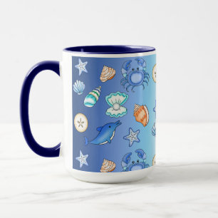 Beach Themed Sea Creatures Mug