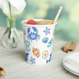 Beach Themed Sea Creatures Paper Cups