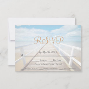 Beach Themed Seaside/Oceanside Wedding RSVP Card