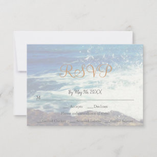 Beach Themed Seaside Wedding RSVP Card