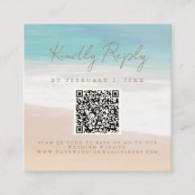 Beach Themed Seaside Wedding Scan Code RSVP