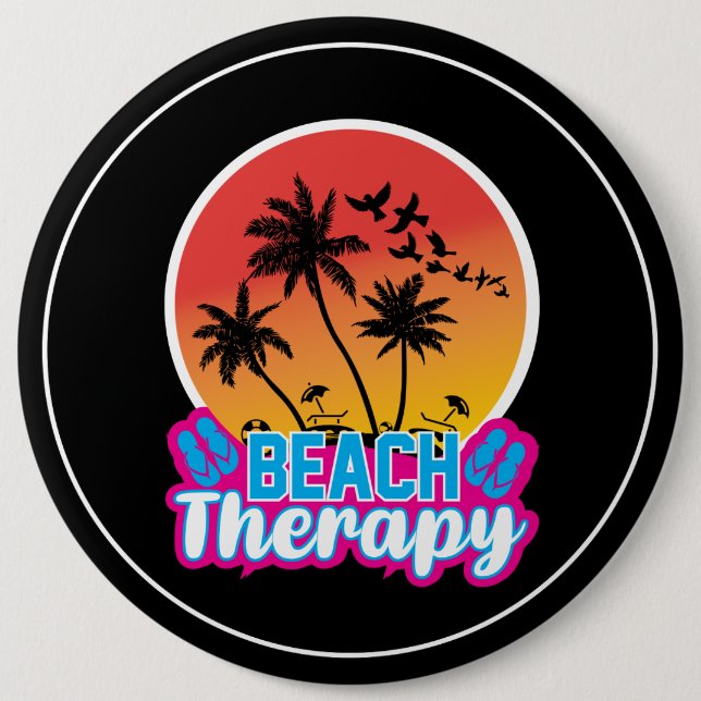 Beach Therapy-18920 6 Inch Round Button (Front)