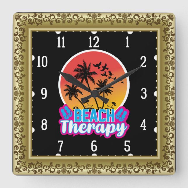 Beach Therapy-18920 Square Wall Clock (Front)