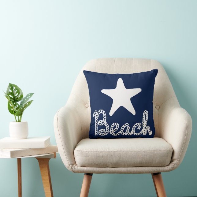 Beach Throw Pillow (Chair)