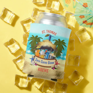Beach Tiki Bar Can Cooler