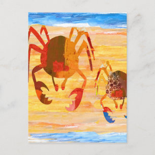 Beach time fun Crab Patrol Postcard