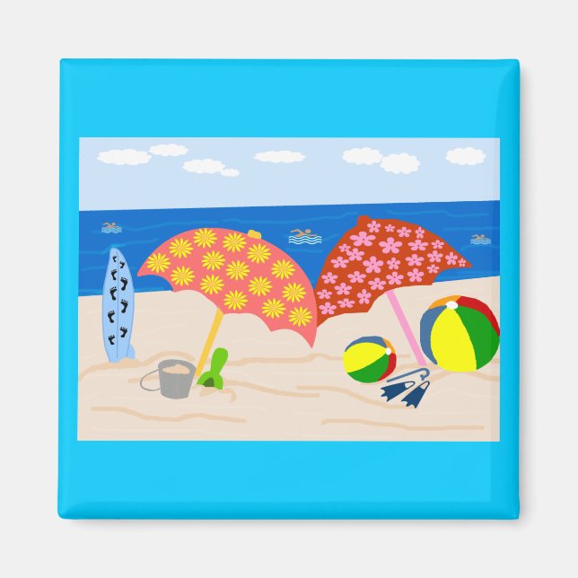 Beach time magnet (Front)
